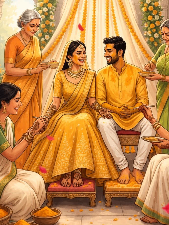 The Haldi ceremony, from our invitation